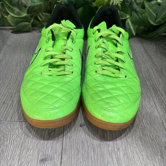Nike Tiempox Genio II Leather IC Volt Green Men\'s Indoor Soccer Shoes Sz 7.5 main image 4